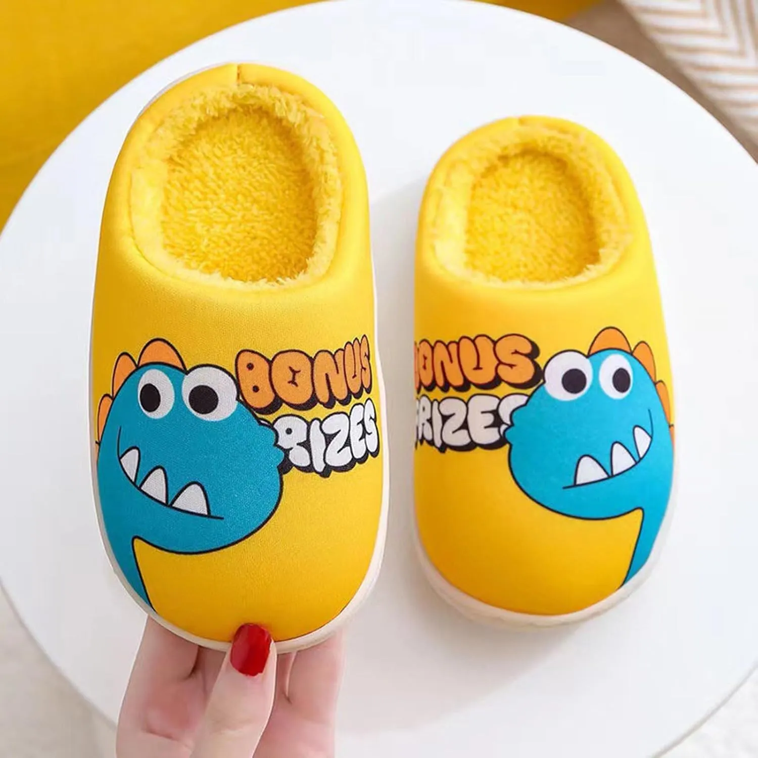 Toddler and Little Girls Plush Aline Slippers Cute Animal Plush Indoor Outdoor House Shoes Cute Slide Slippers