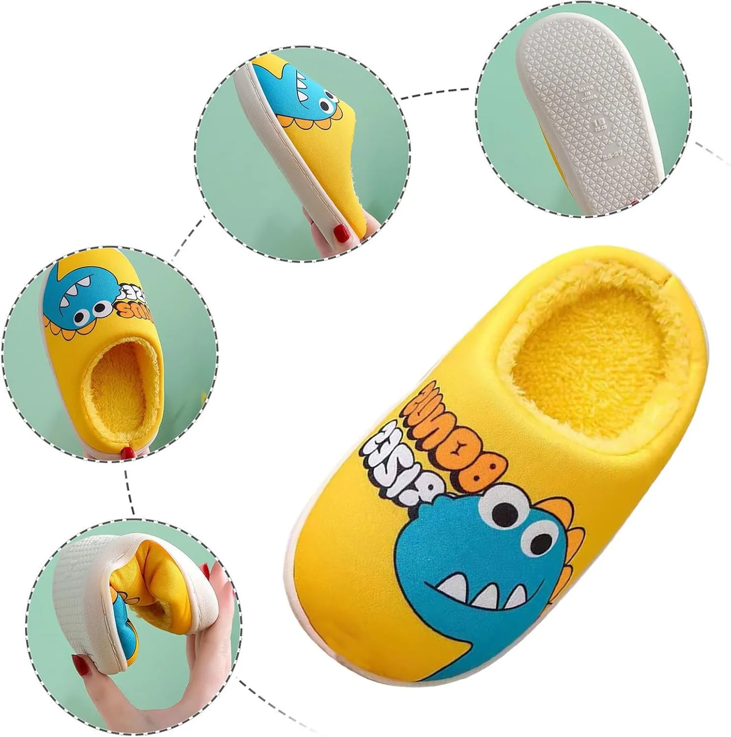 Toddler and Little Girls Plush Aline Slippers Cute Animal Plush Indoor Outdoor House Shoes Cute Slide Slippers