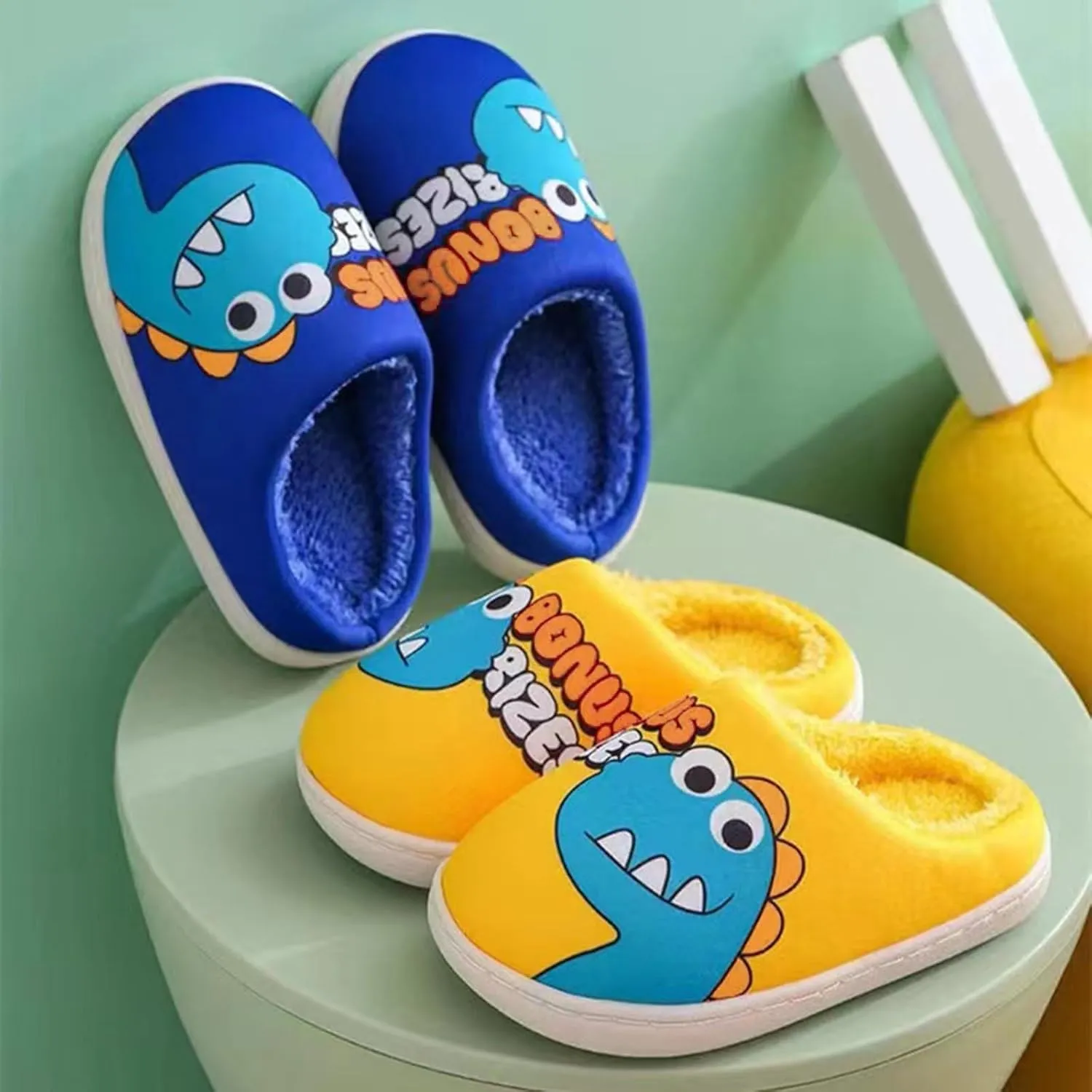 Toddler and Little Girls Plush Aline Slippers Cute Animal Plush Indoor Outdoor House Shoes Cute Slide Slippers