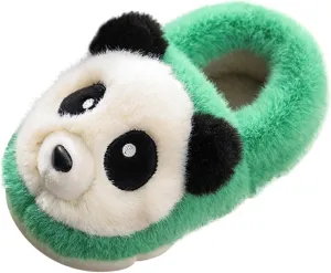 Toddler Kids Plush Panda Bear Bedroom Slippers Cartoon Cotton Memory Foam Comfy House Warm Shoes for Girls Boys