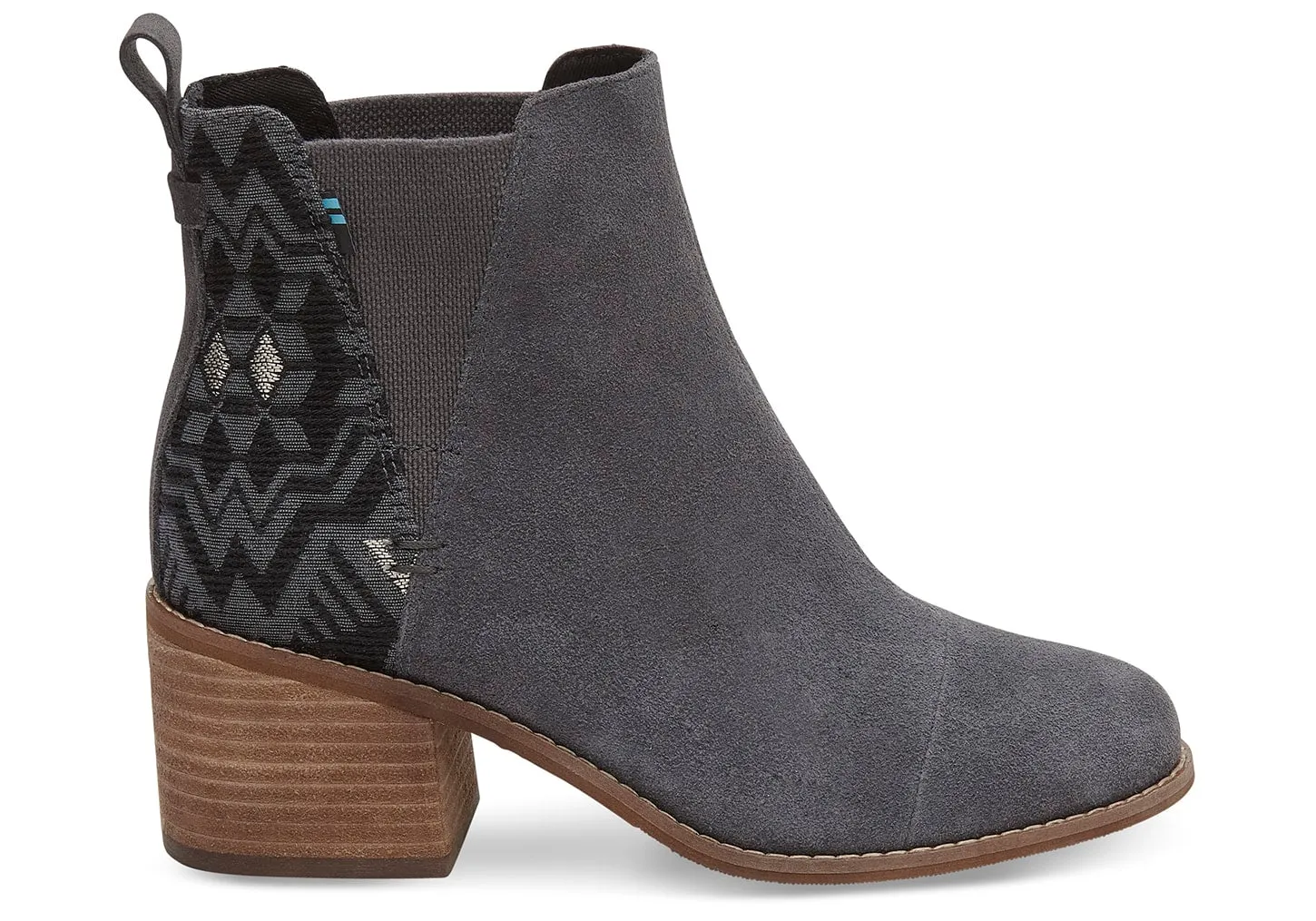 Toms Esme Forged Iron Grey Metallic Jacquard Boots