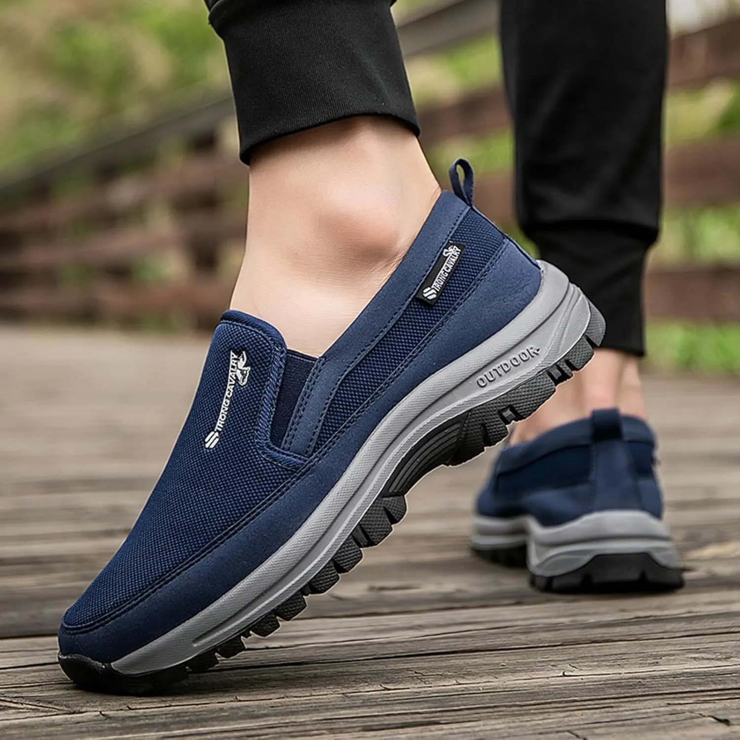 Tongzone Men's Slip On Walking Shoes Mesh Lightweight Casual Work Loafer Sneakers