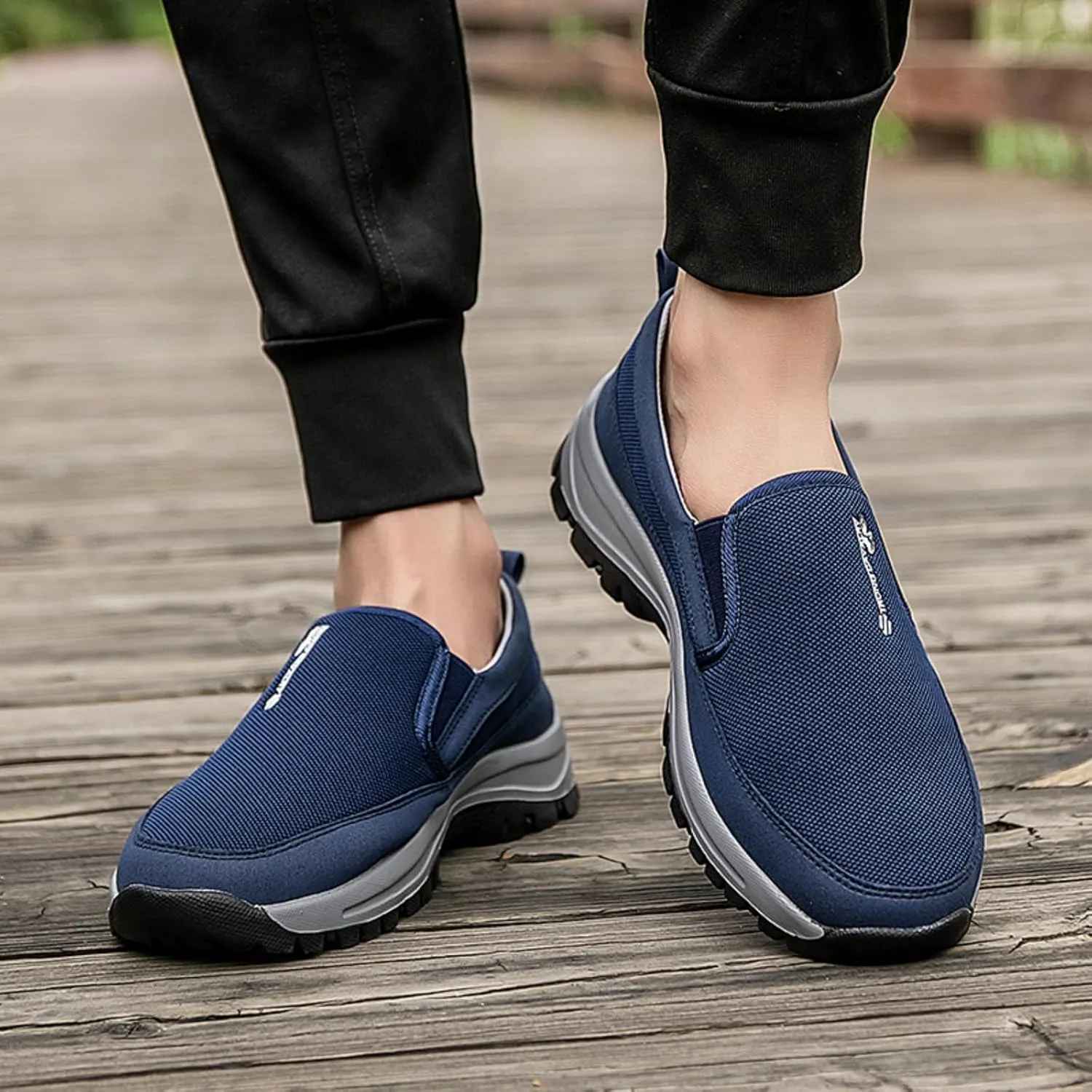 Tongzone Men's Slip On Walking Shoes Mesh Lightweight Casual Work Loafer Sneakers