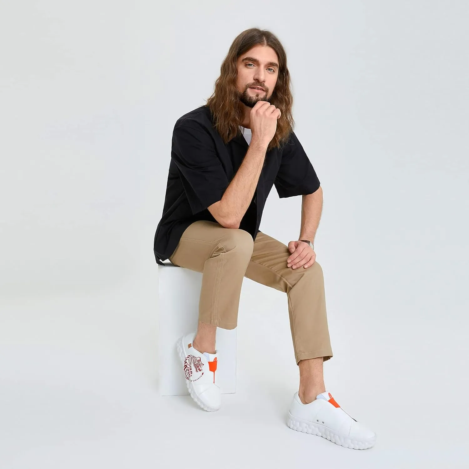 UIN Men's Fashion Sneakers Lightweight Walking Casual Slip Ons Art Painted Athletic Travel Skate Shoes Las Ramblas