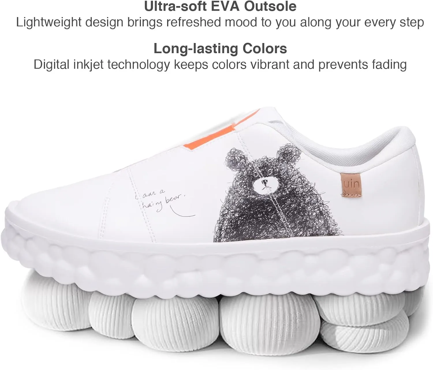 UIN Men's Fashion Sneakers Lightweight Walking Casual Slip Ons Art Painted Athletic Travel Skate Shoes Las Ramblas