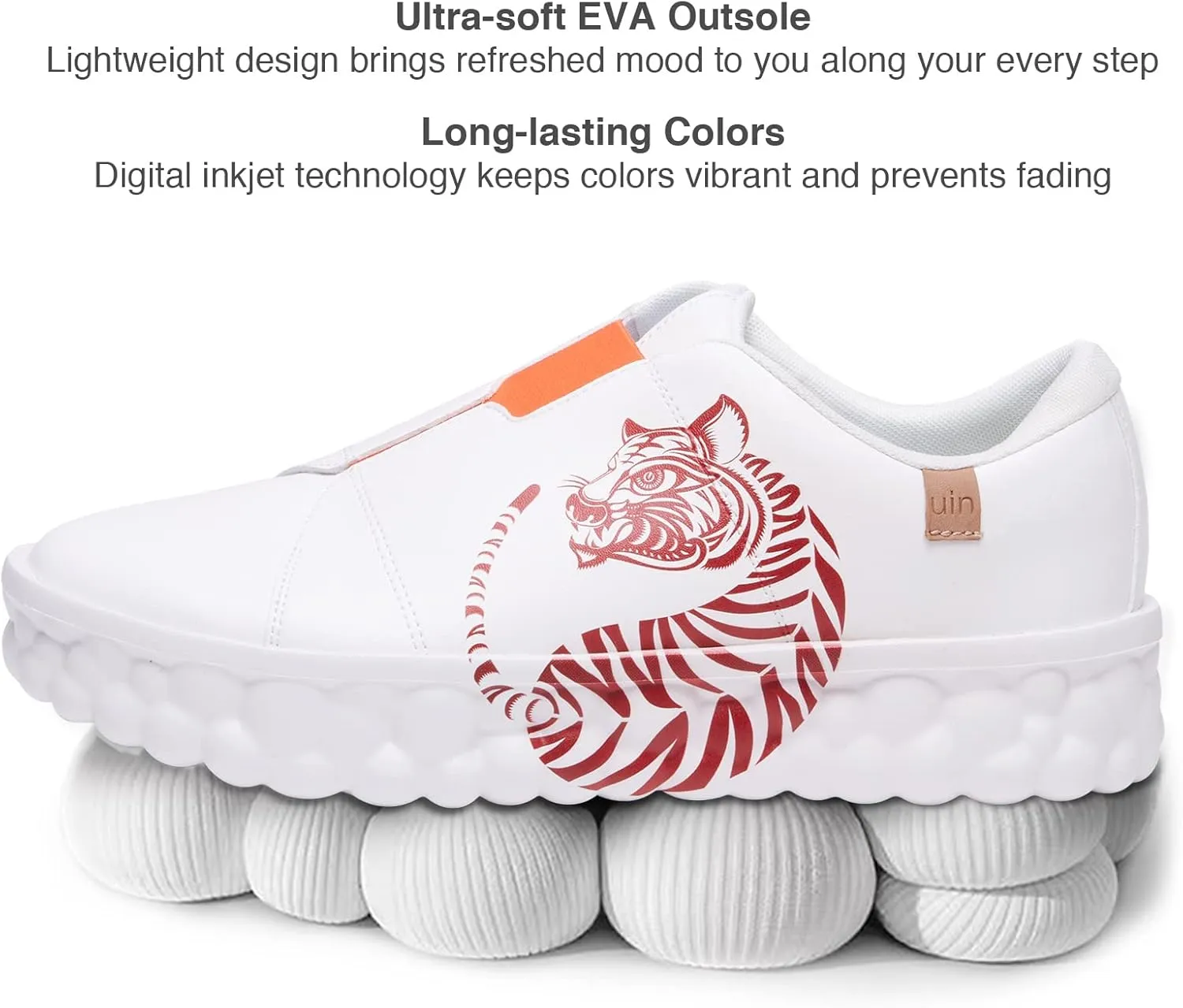 UIN Men's Fashion Sneakers Lightweight Walking Casual Slip Ons Art Painted Athletic Travel Skate Shoes Las Ramblas