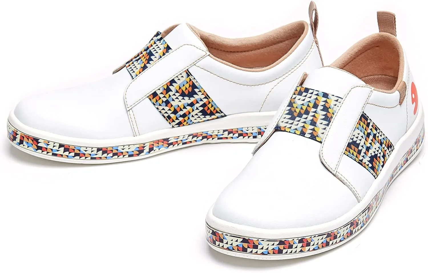 UIN Women's Fashion Sneakers Lightweight Walking Casual Slip Ons Art Painted Athletic Travel Skate Shoes Las Ramblas