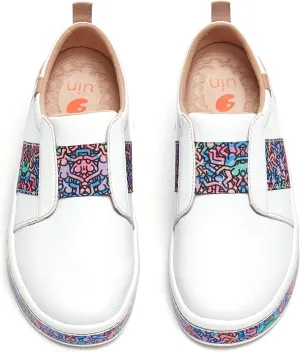 UIN Women's Fashion Sneakers Lightweight Walking Casual Slip Ons Art Painted Athletic Travel Skate Shoes Las Ramblas