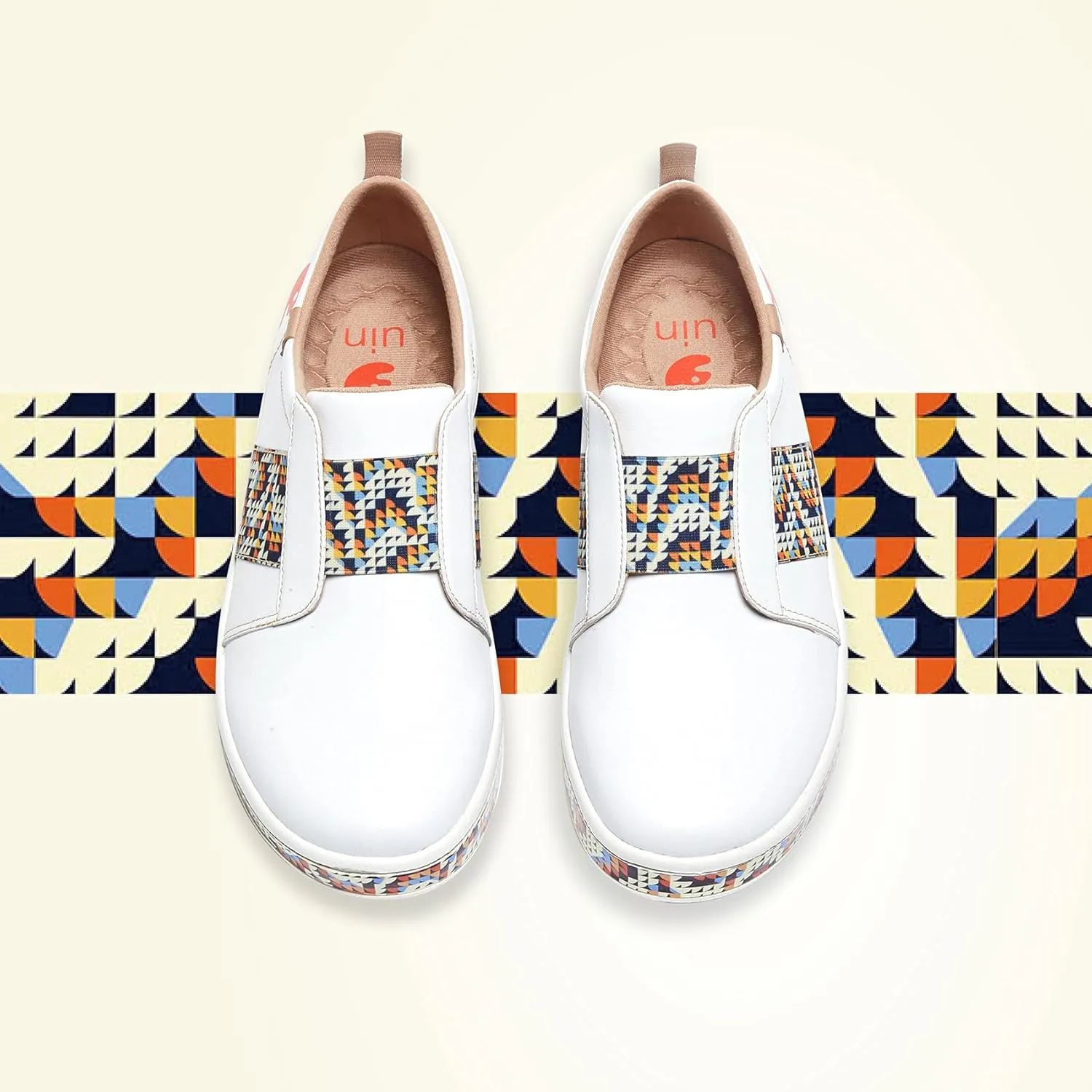 UIN Women's Fashion Sneakers Lightweight Walking Casual Slip Ons Art Painted Athletic Travel Skate Shoes Las Ramblas