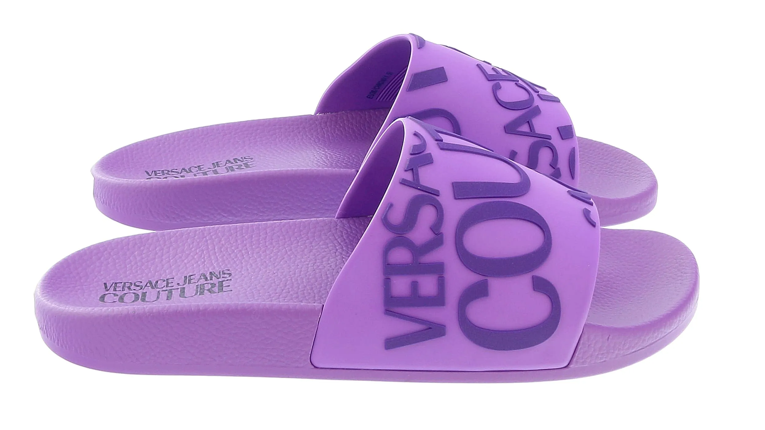 Versace Jeans Couture Purple Signature Embossed Pool Slide-