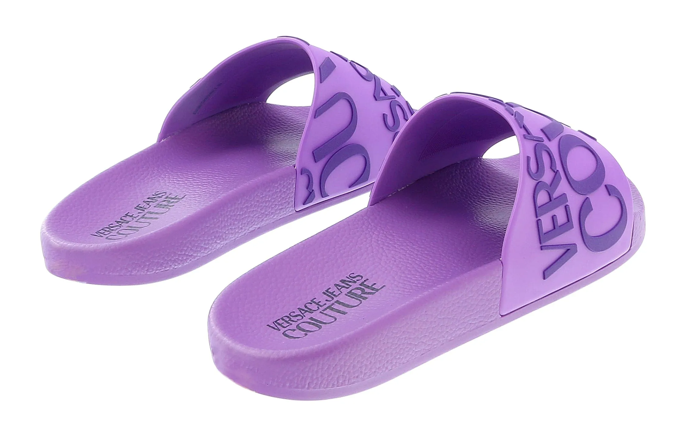 Versace Jeans Couture Purple Signature Embossed Pool Slide-
