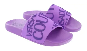 Versace Jeans Couture Purple Signature Embossed Pool Slide-