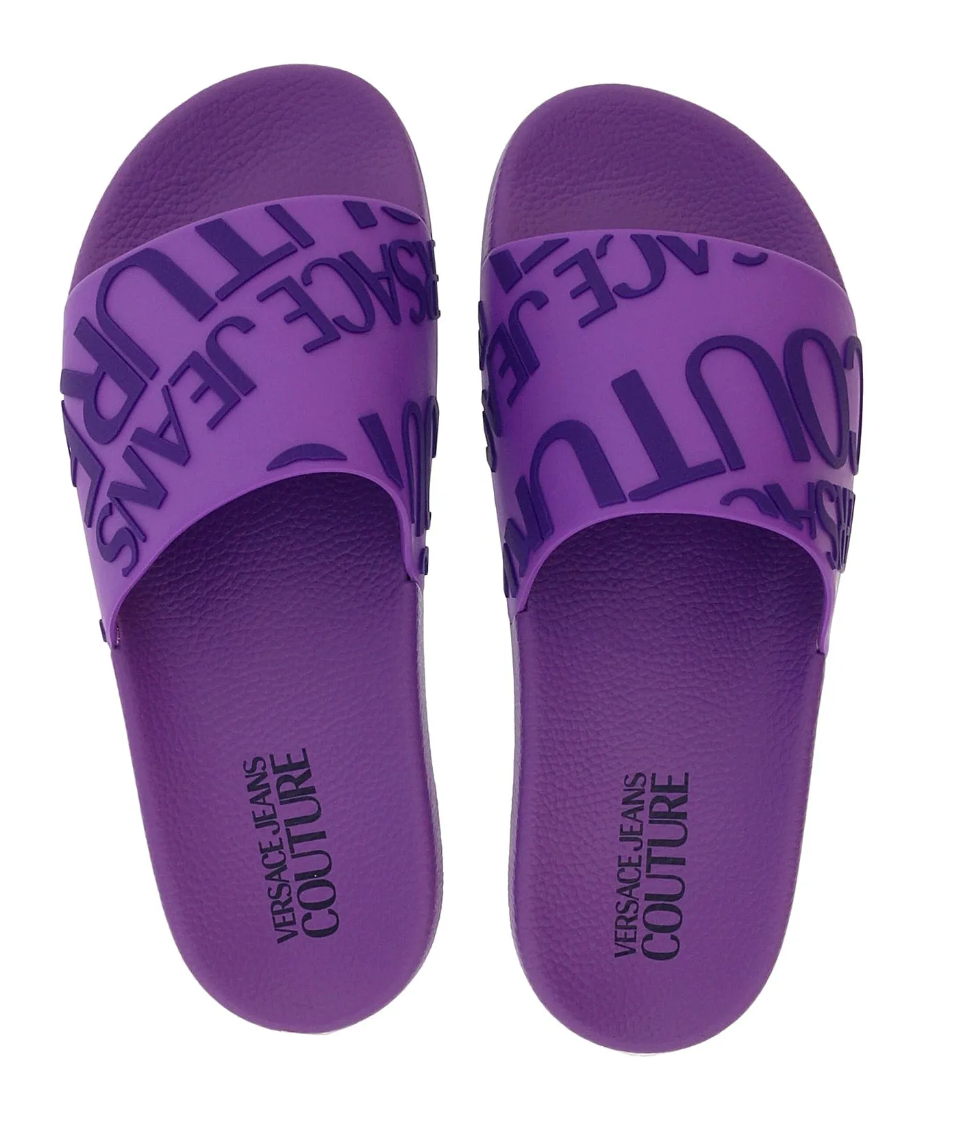 Versace Jeans Couture Purple Signature Embossed Pool Slide-