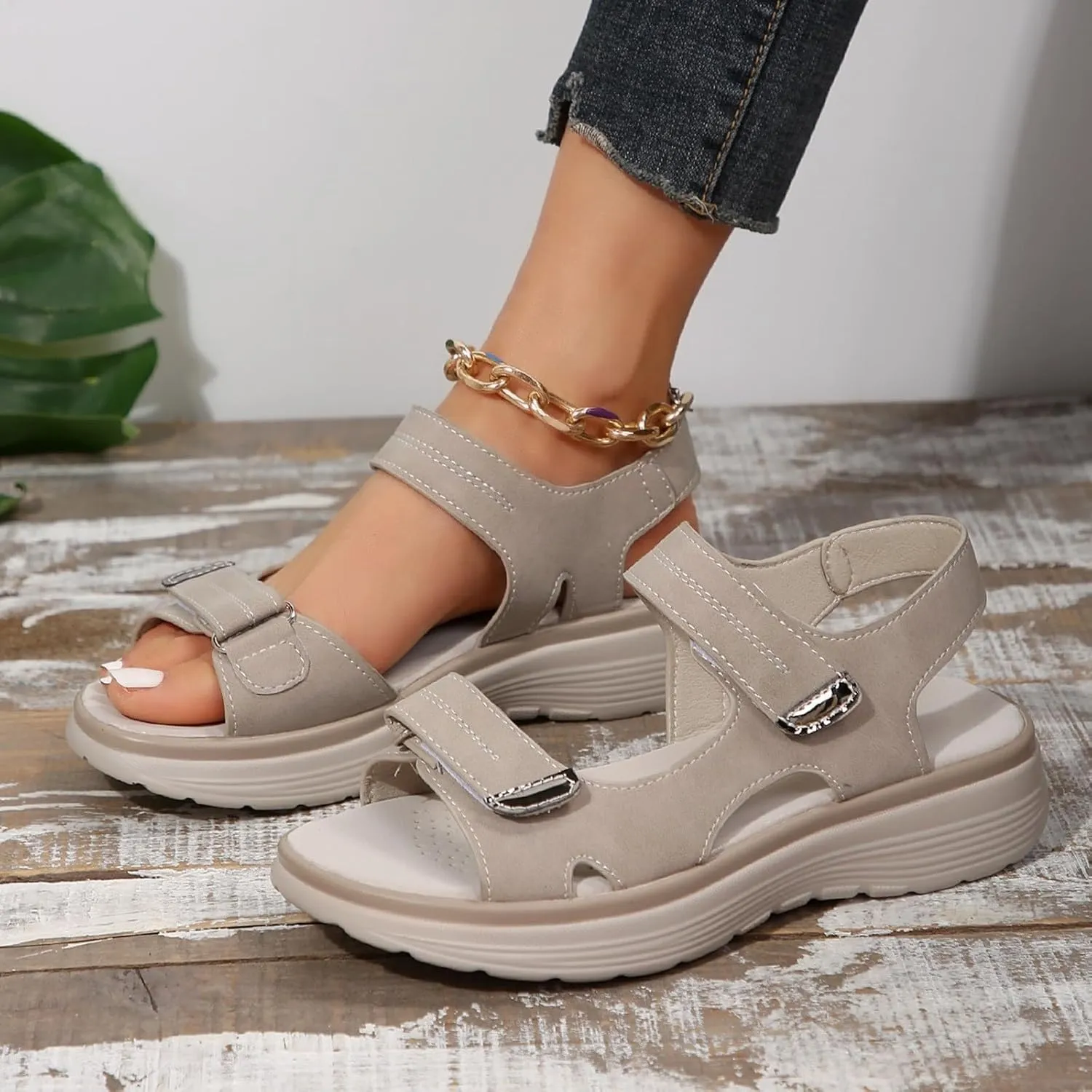 Walking Sandals Women Comfort Fashion Athletic Sandals Outdoor Hiking Arch Support Slingback Orthopedic Soft Shoes