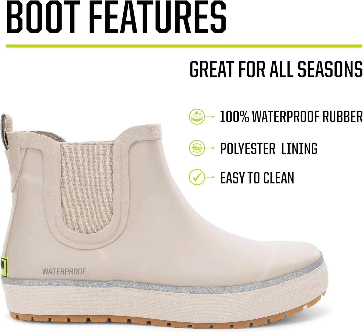 Western Chief Women's Waterproof Element Chelsea Rain Boot with Memory Foam Insole and Slip-Resistant Outsole  Durable and Comfortable for Rainy Days