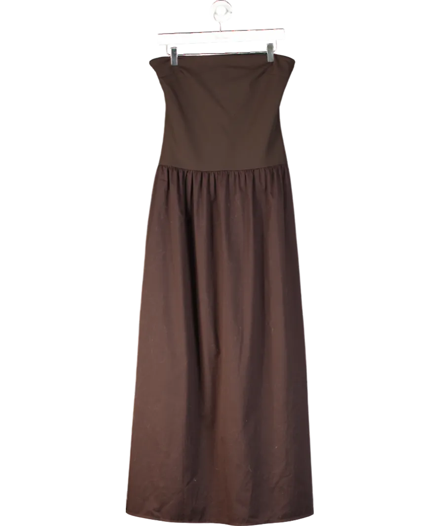White Fox Brown Take Back Maxi Dress Chocolate UK L