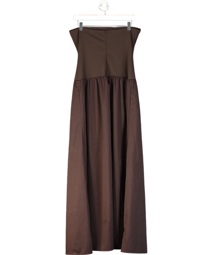 White Fox Brown Take Back Maxi Dress Chocolate UK L