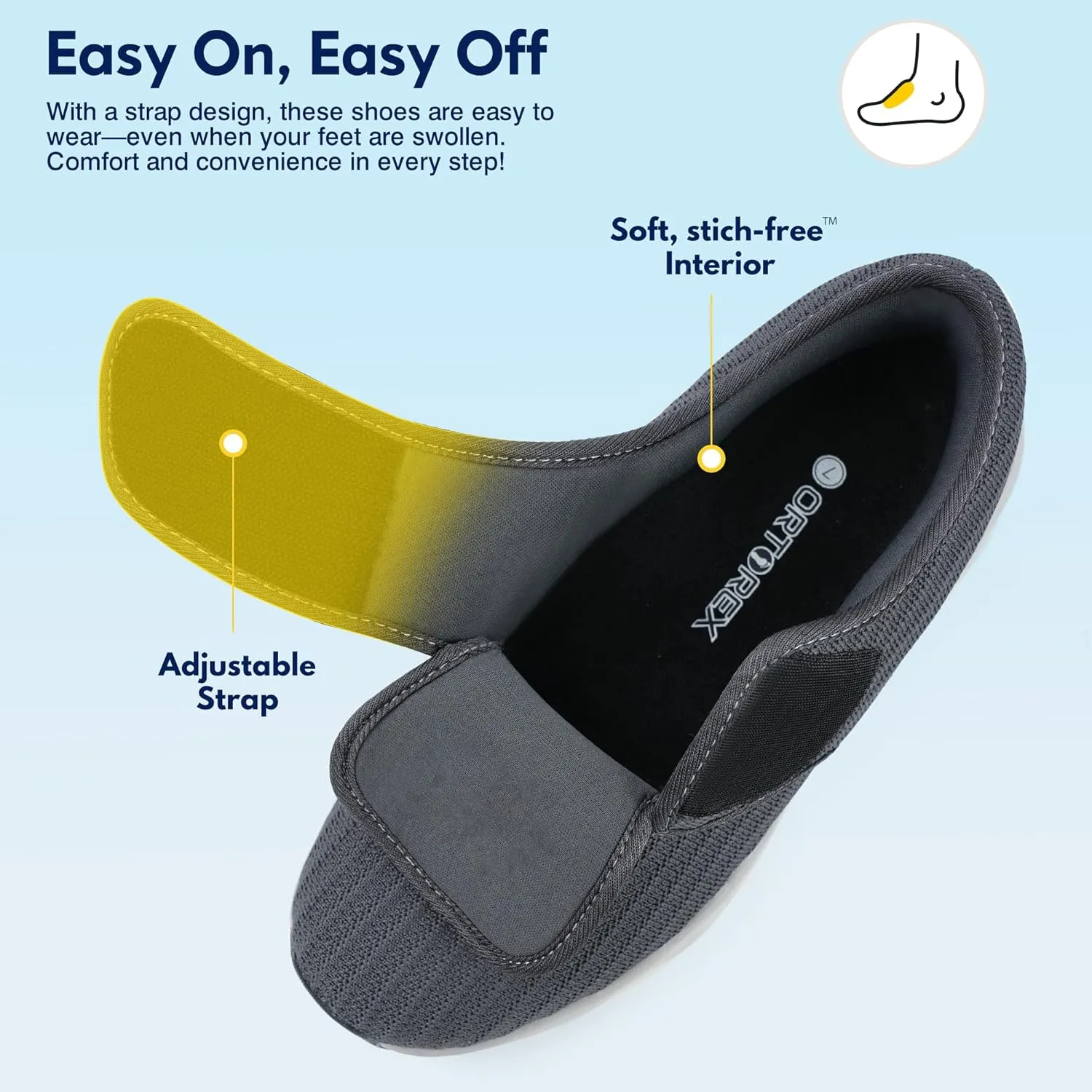 Women Orthopedic Diabetic Walking Sneakers Swollen Feet Shoes