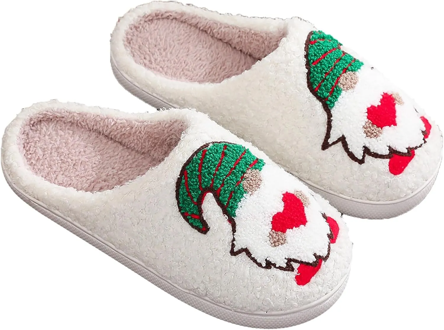 Womens Christmas Slippers Cozy Christmas Tree Slippers Soft Plush Animal Slippers Non-Slip Indoor Slip-on Slippers
