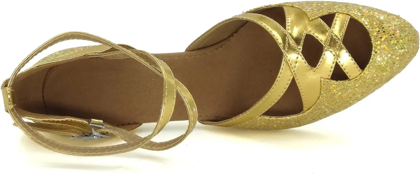 Women's Closed Toe Suede Sole Ballroom Pumps Dance Shoes with 2.5" Heel