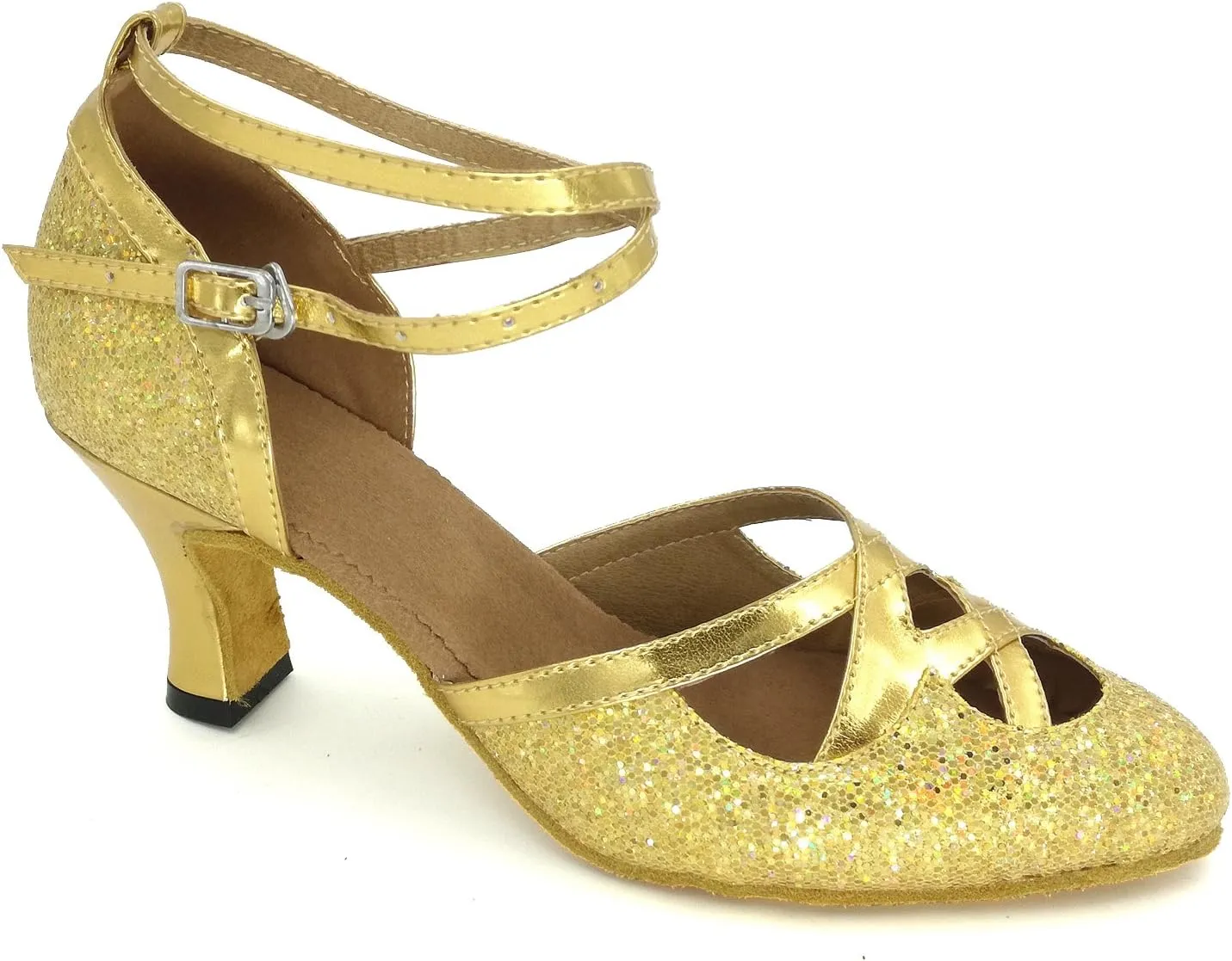 Women's Closed Toe Suede Sole Ballroom Pumps Dance Shoes with 2.5" Heel