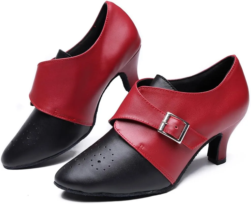 Women's Closed Toe Suede Sole Ballroom Pumps Dance Shoes with 2.7" Heel