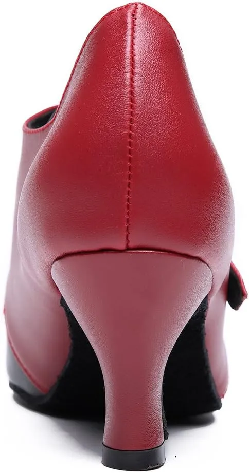 Women's Closed Toe Suede Sole Ballroom Pumps Dance Shoes with 2.7" Heel