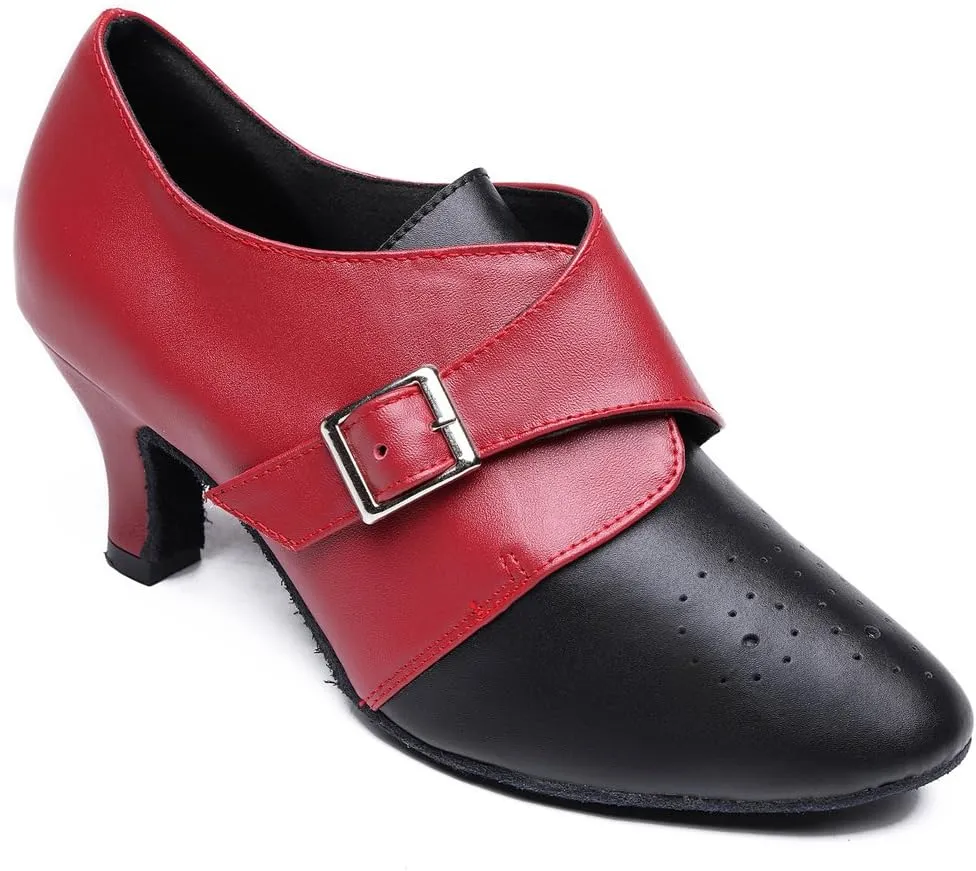 Women's Closed Toe Suede Sole Ballroom Pumps Dance Shoes with 2.7" Heel