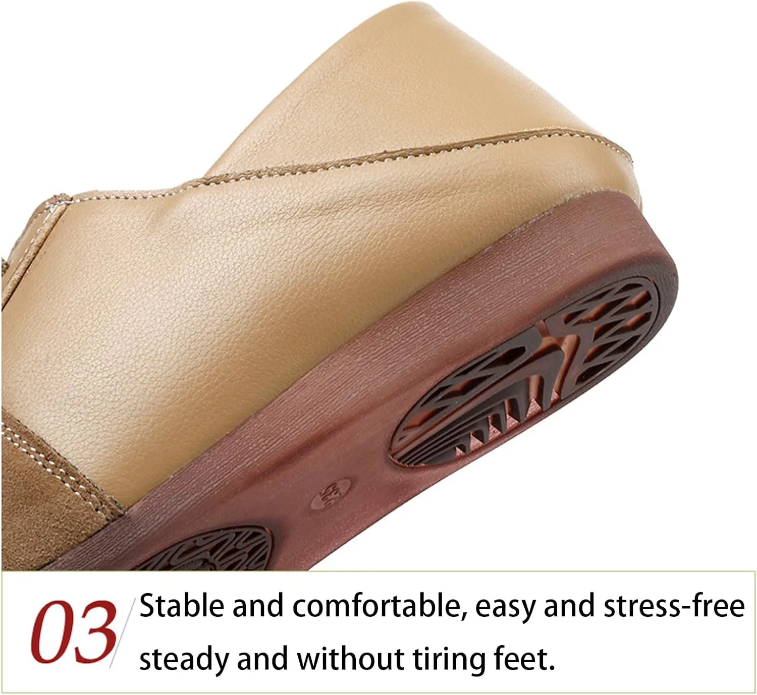 Women's Genuine Leather Splicing Flat Sneakers Comfortable Round Toe Lightweight Non Slip Lace up Walking Shoes Soft Outdoor Workout Casual Shoes