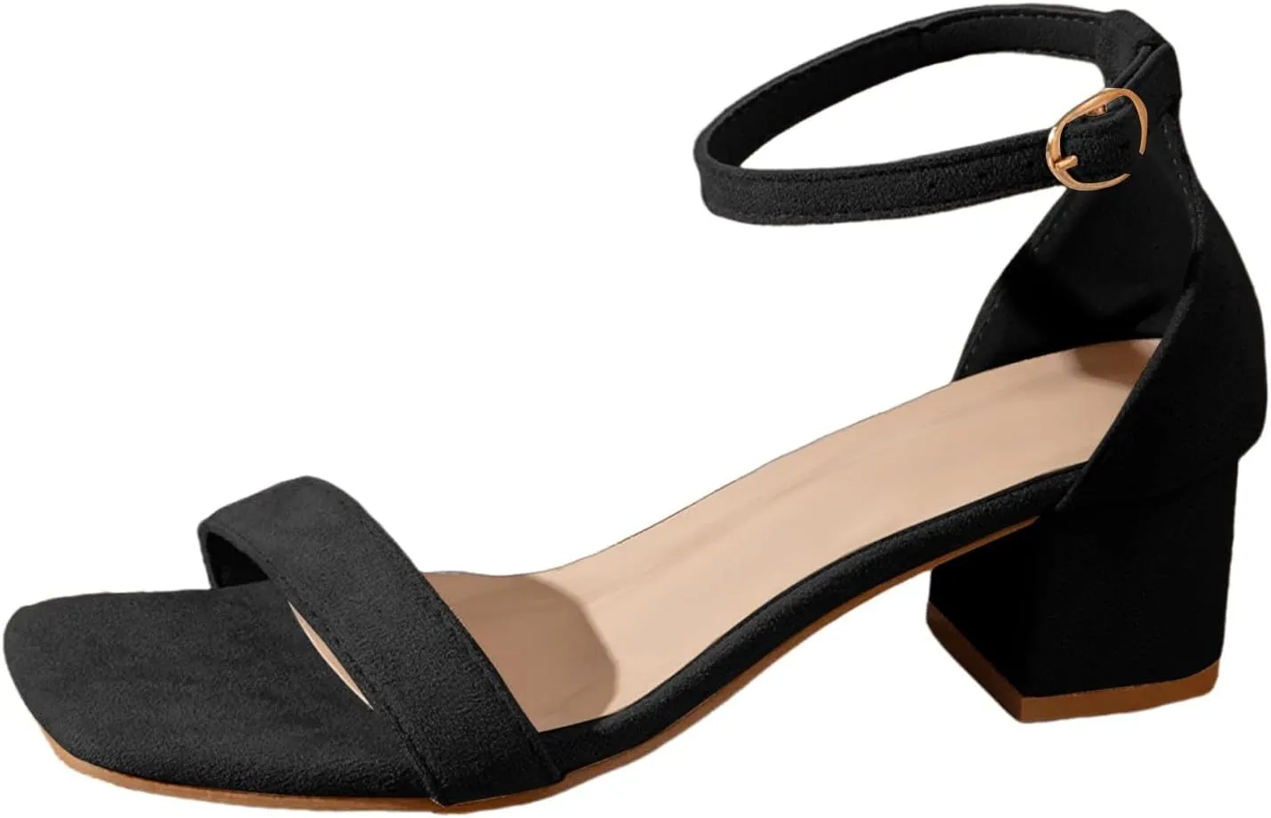 Women's Heels Sandals Arch Support Open Toe Square Toes Slip On Orthopedic Backless Block Sandal Low Heeled Ladies Cushion Footbed Non Slip Summer Comfy Dressy Bridal Shoes For Outdoor Indoor