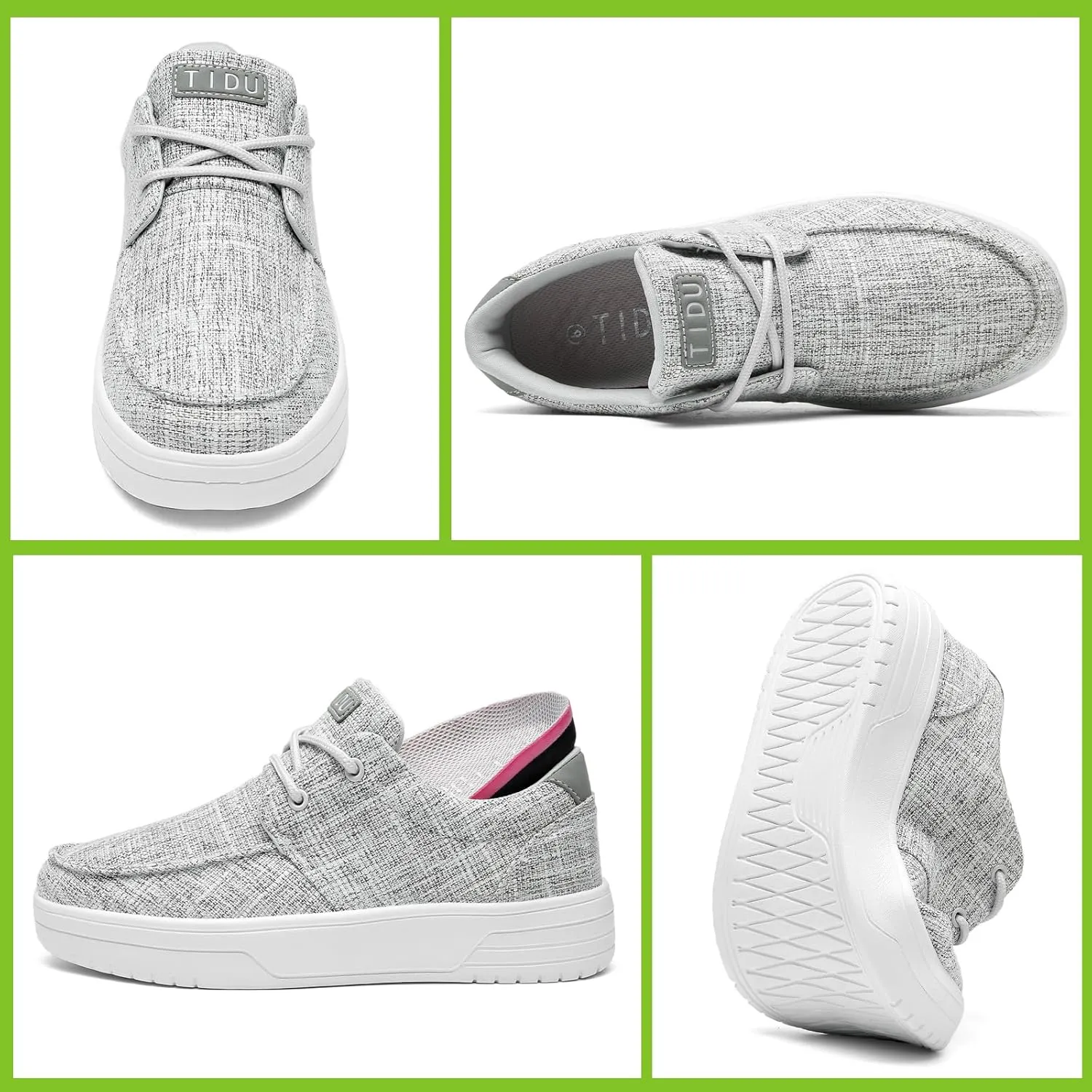 Women's Loafers Arch Support Boat Shoes Slip On Canvas Sneakers Comfortable Walking Flats with Orthotic Insoles for Foot Pain Relief