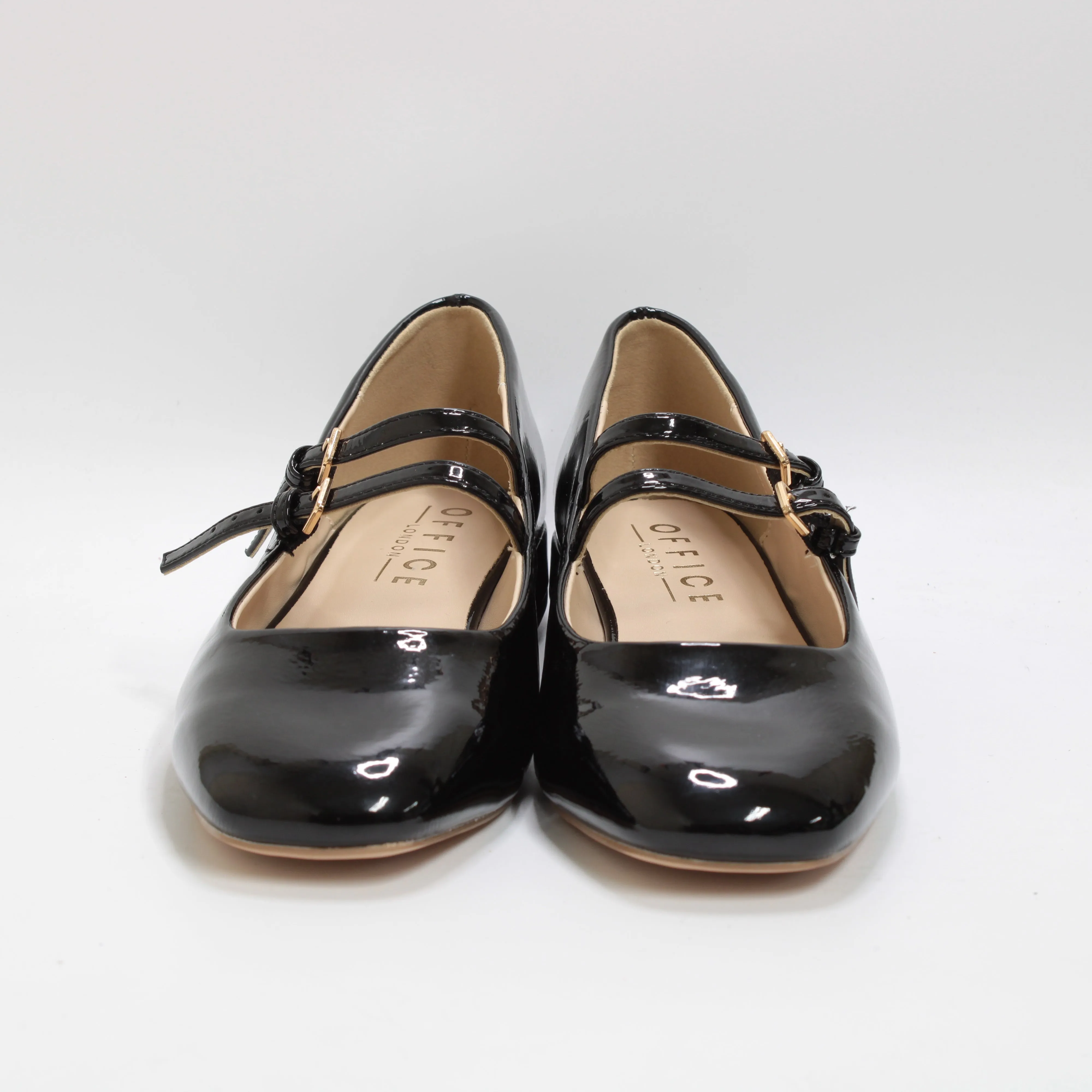 Womens Office Frances Two Strap Mary Janes New Black Patent