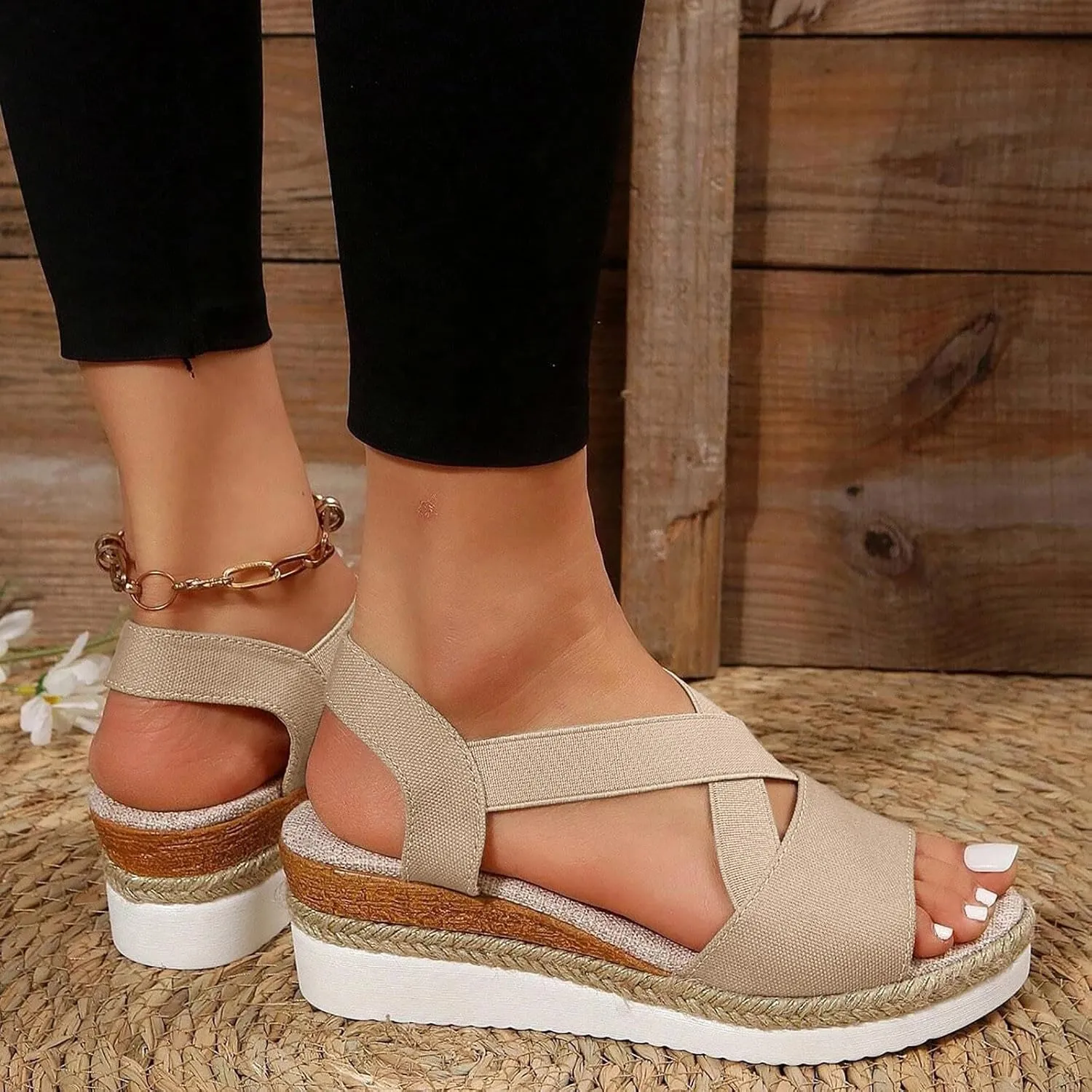 Womens Orthopedic Sandals Ladies Wedge Comfortable Casual Sandals with Plantar Fasciitis Arch Support Summer Shoes