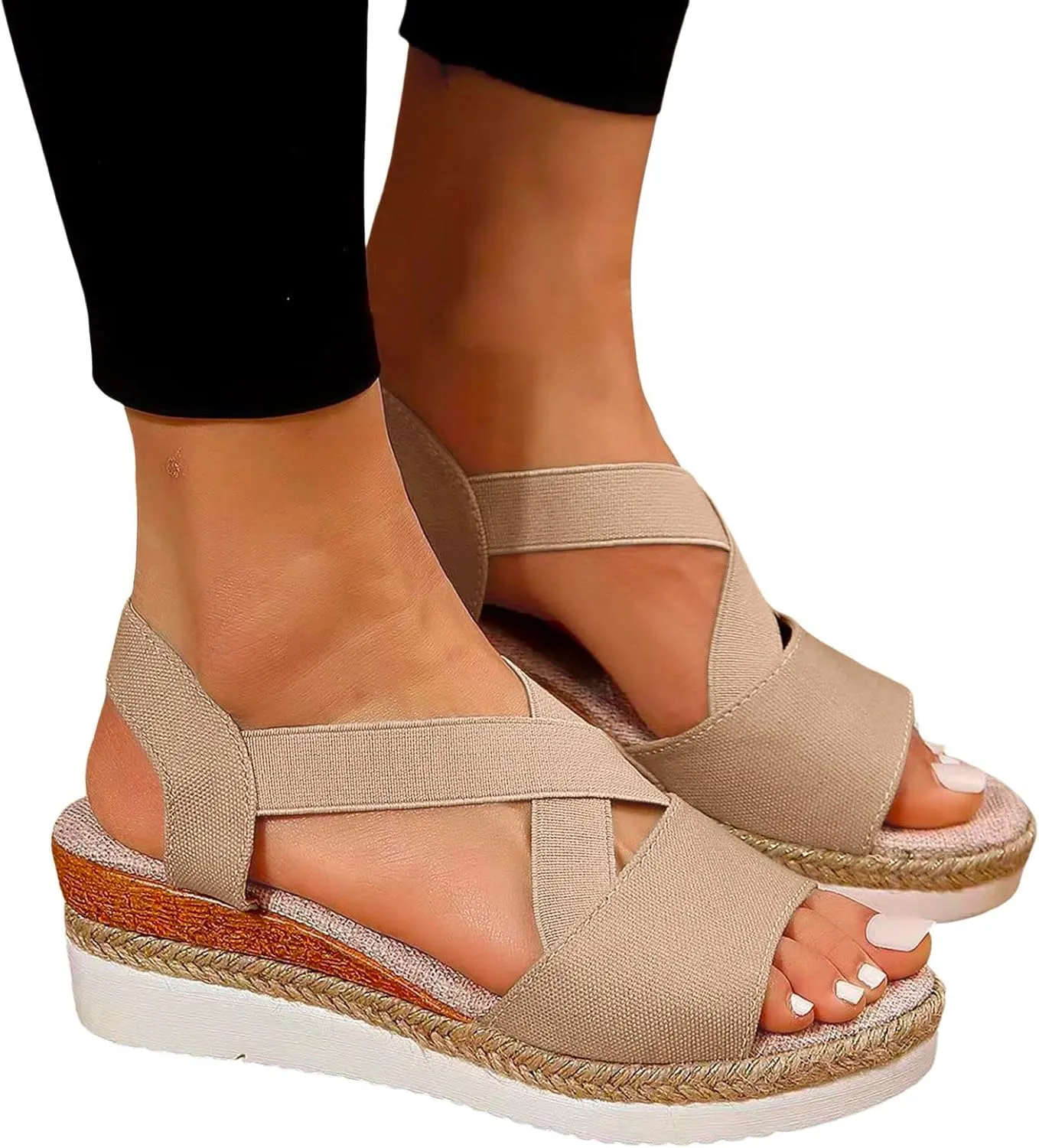 Womens Orthopedic Sandals Ladies Wedge Comfortable Casual Sandals with Plantar Fasciitis Arch Support Summer Shoes