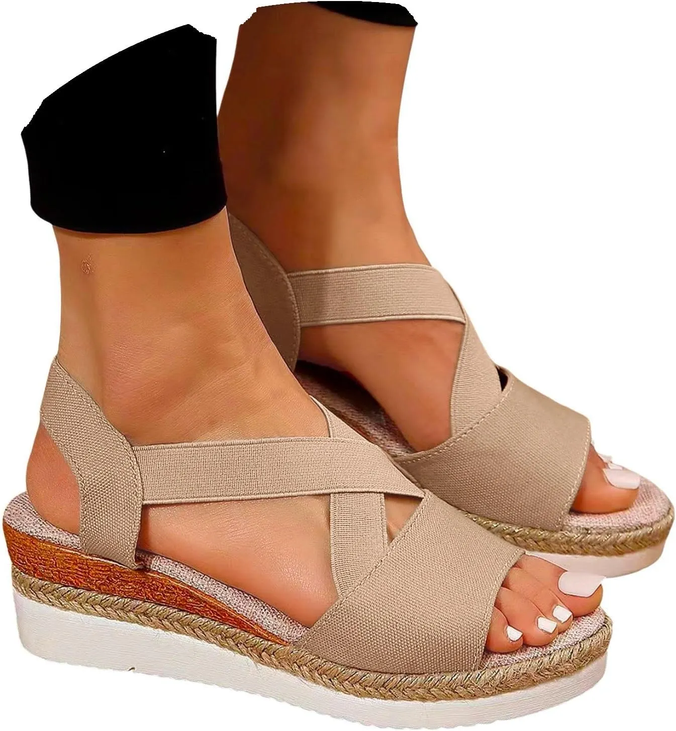Womens Orthopedic Sandals Ladies Wedge Comfortable Casual Sandals with Plantar Fasciitis Arch Support Summer Shoes