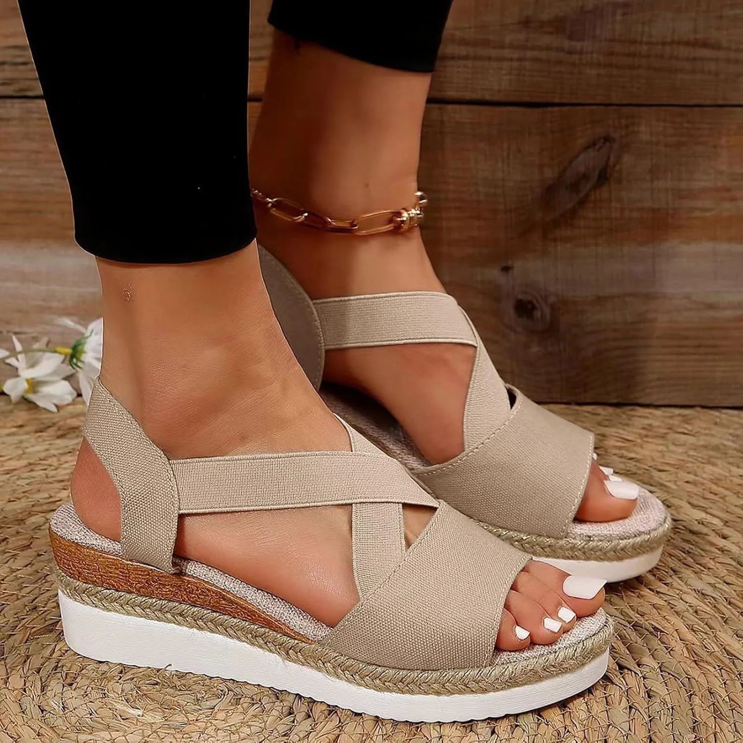 Womens Orthopedic Sandals Ladies Wedge Comfortable Casual Sandals with Plantar Fasciitis Arch Support Summer Shoes