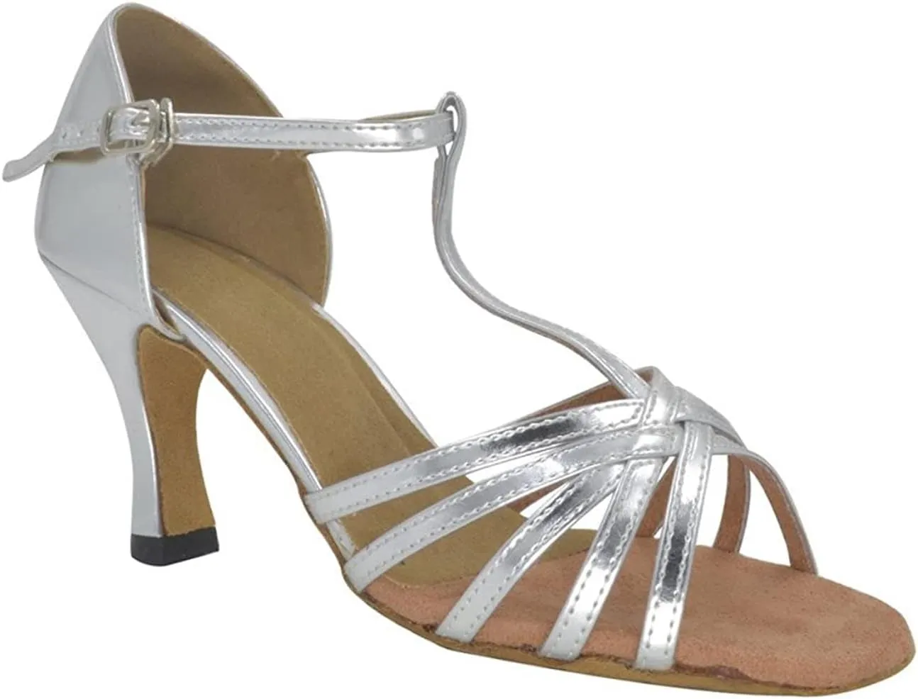 Women's Suede Sole Party Wedding Shoes Pu Sandals Practice Ballroom Dance Shoes