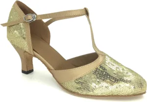 Women's Suede Sole Performance Sequins Ballroom Dance Shoes Latin Salsa Wedding Shoes