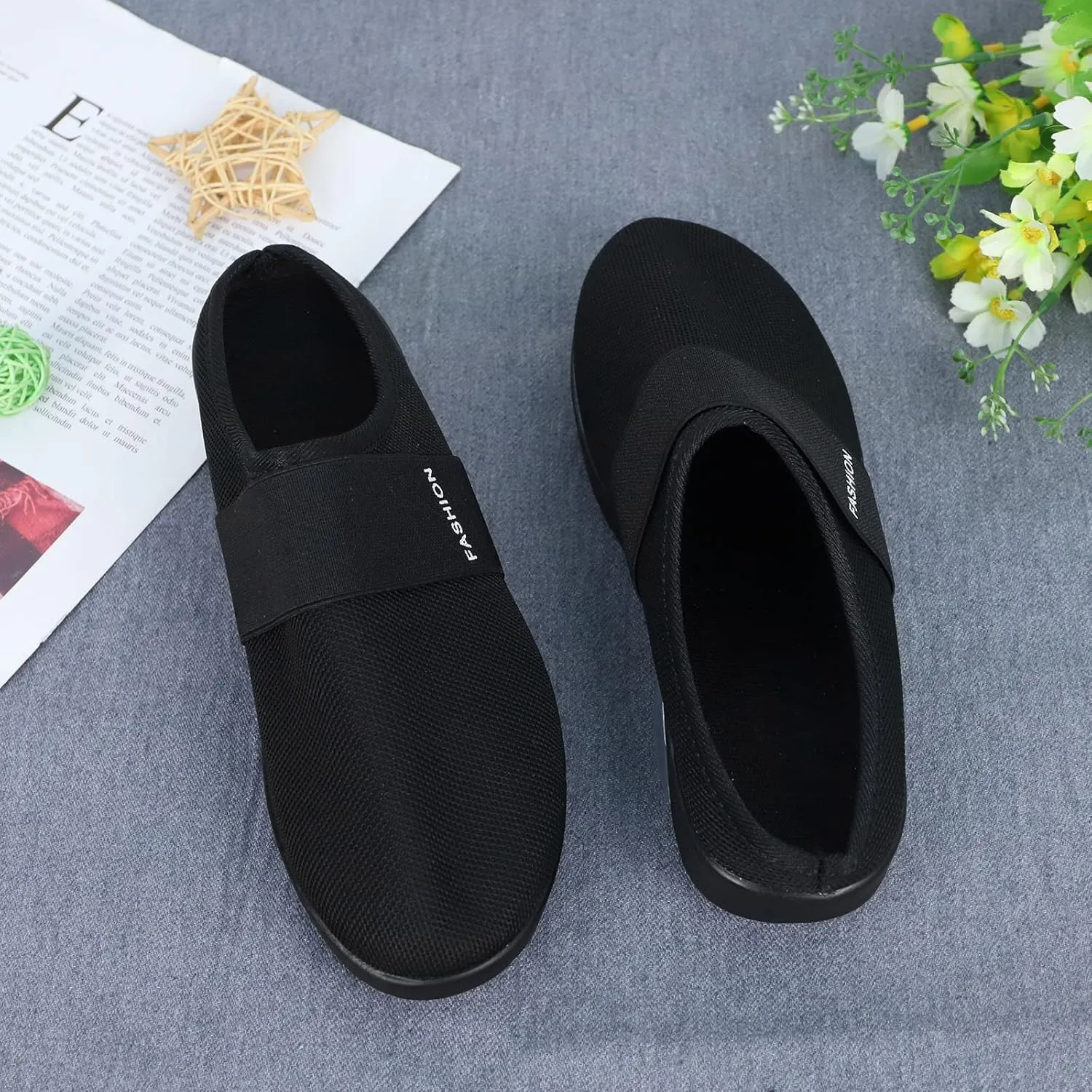 Womens Summer Breathable Mesh Slippers Lightweight Slip On Clog with Arch Support Soft Cushion Nursing Shoes