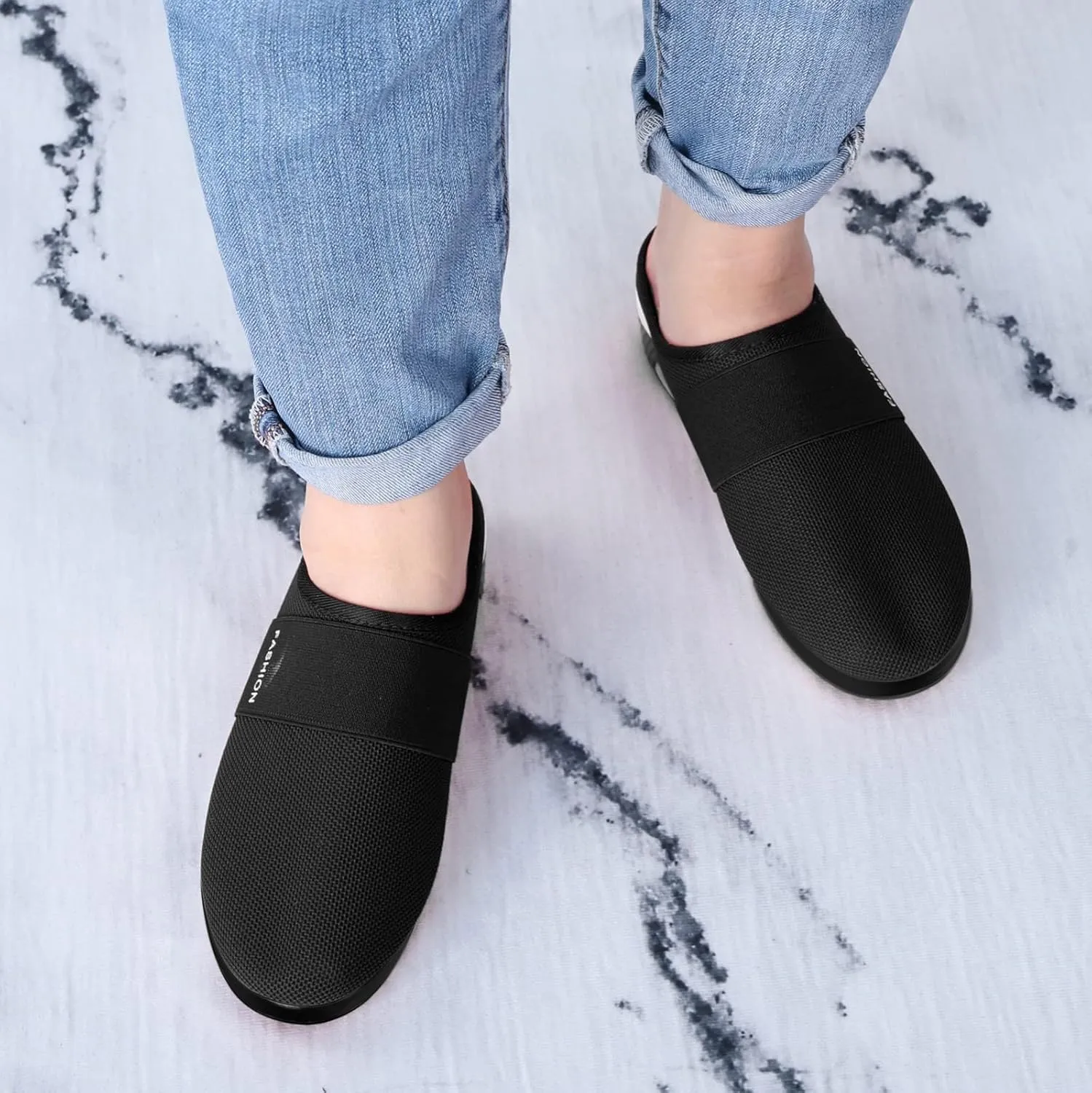 Womens Summer Breathable Mesh Slippers Lightweight Slip On Clog with Arch Support Soft Cushion Nursing Shoes