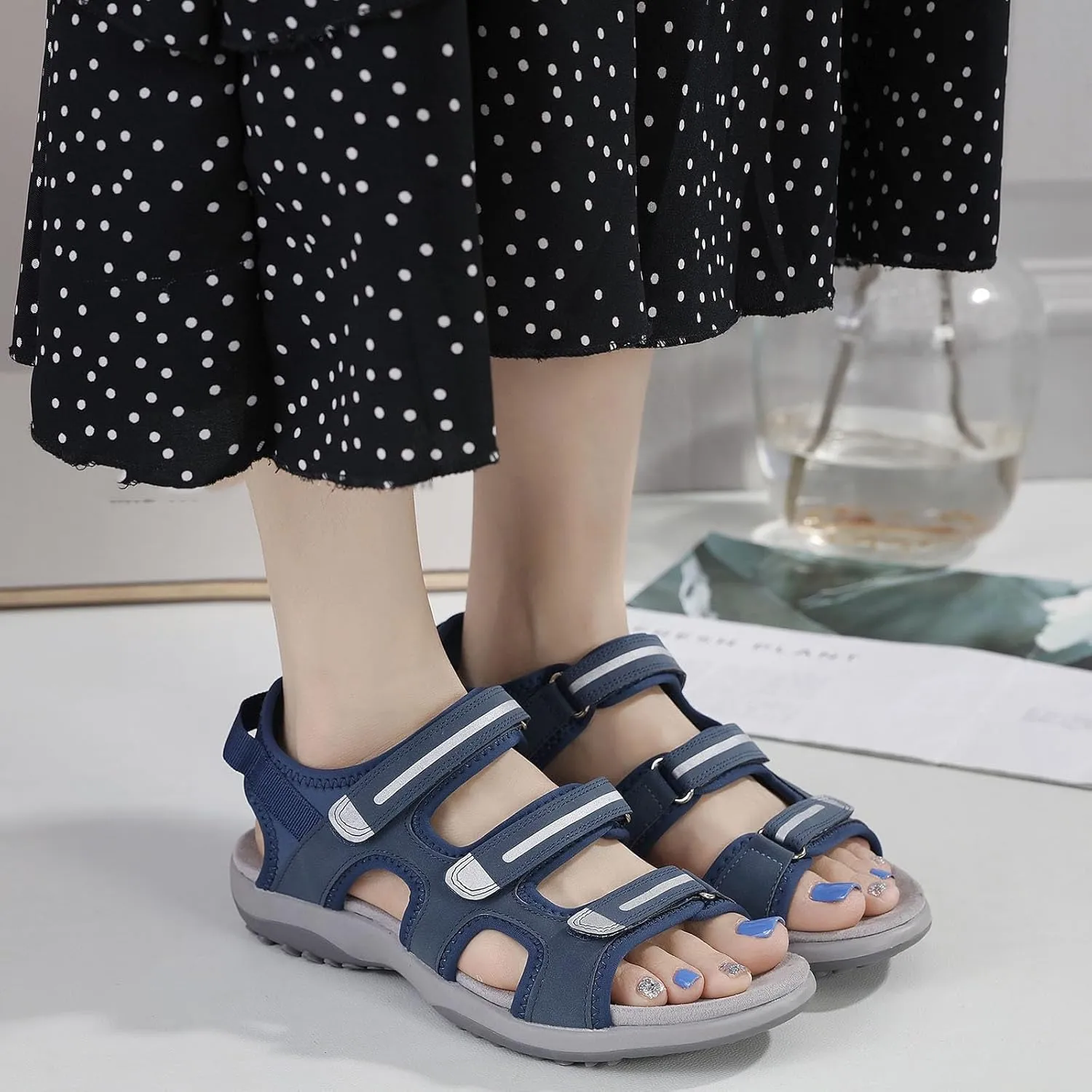 Women's Walking Sandals Womens Outdoor Sport Sandals Comfortable Water Athletic Beach Shoes