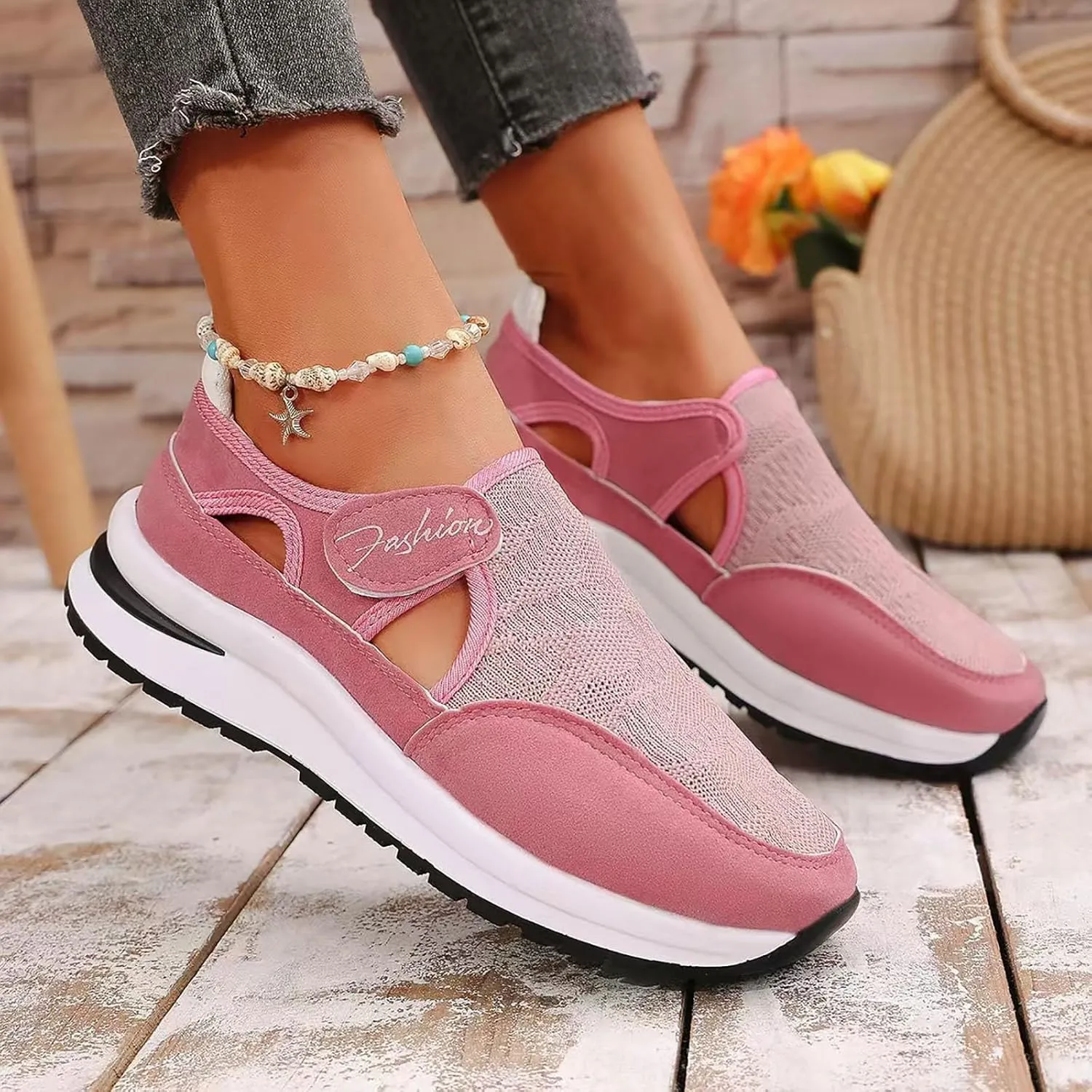 Womens Walking Shoes Breathable Slip On Sneakers Non Slip Athletic Tennis Running Shoes Casual Shoes Arch Support