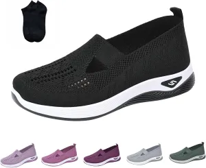 Women's Woven Orthopedic Walking Shoes Lightweight Casual Orthotic for Foot Heel Pain Relief Non Slip Work Shoes